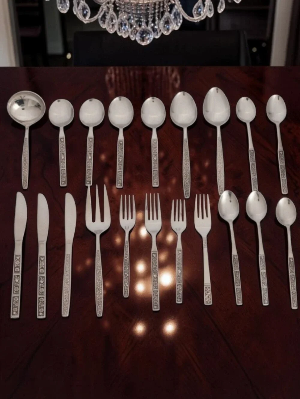 (Lot Of 20) Assorted Oneida Northland Spring Fever Stainless Steel Flatware Set.